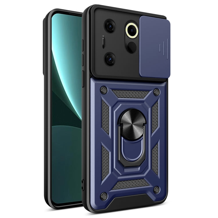 For Tecno Camon 20 Premier Sliding Camera Cover Design TPU+PC Phone Case(Blue) - Tecno Cases by PMC TechLife | Online Shopping South Africa | PMC TechLife