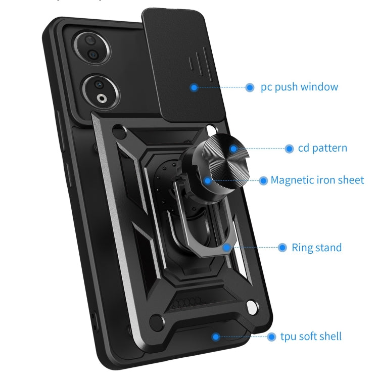 For Honor 90 5G Sliding Camera Cover Design TPU+PC Phone Case(Green) - Honor Cases by PMC TechLife | Online Shopping South Africa | PMC TechLife | Buy Now Pay Later Mobicred