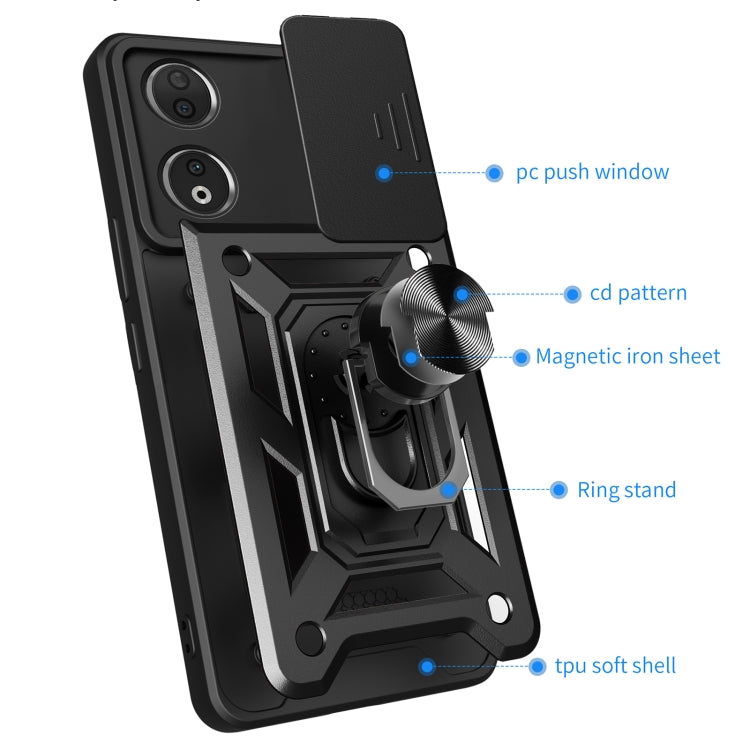 For Honor 90 5G Sliding Camera Cover Design TPU+PC Phone Case(Gold) - Honor Cases by PMC TechLife | Online Shopping South Africa | PMC TechLife | Buy Now Pay Later Mobicred