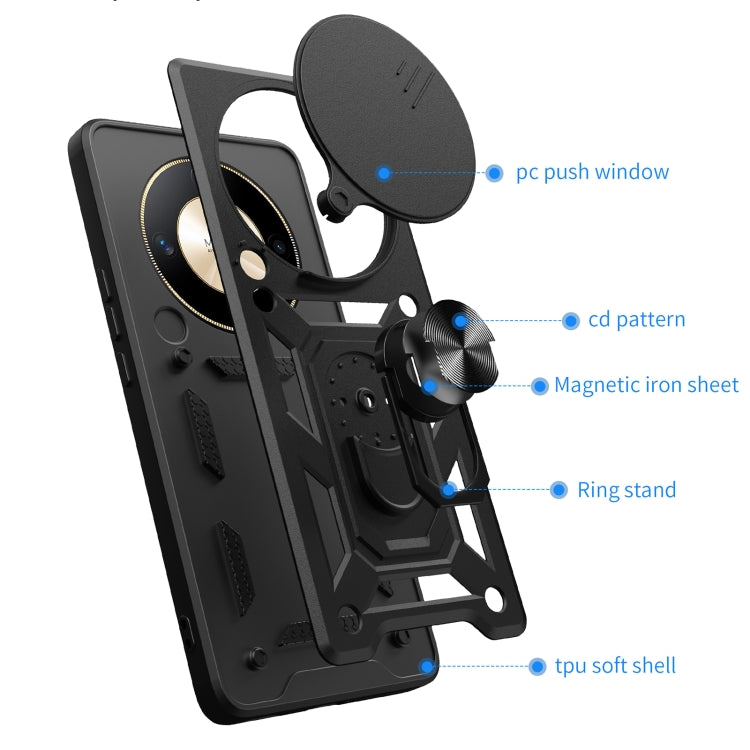 For Honor X9b Sliding Camera Cover Design TPU+PC Phone Case(Black) - Honor Cases by PMC Jewellery | Online Shopping South Africa | PMC Jewellery | Buy Now Pay Later Mobicred