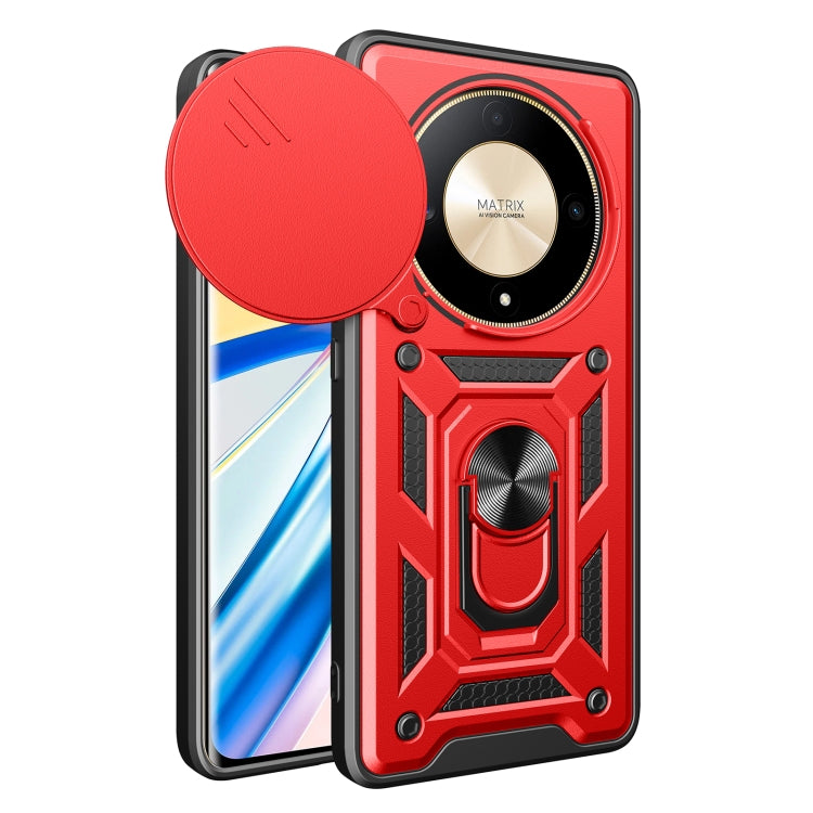 For Honor X9b Sliding Camera Cover Design TPU+PC Phone Case(Red) - Honor Cases by PMC Jewellery | Online Shopping South Africa | PMC Jewellery | Buy Now Pay Later Mobicred