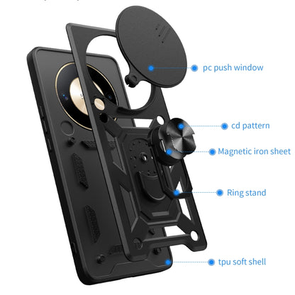 For Honor X9b Sliding Camera Cover Design TPU+PC Phone Case(Blue) - Honor Cases by PMC Jewellery | Online Shopping South Africa | PMC Jewellery | Buy Now Pay Later Mobicred