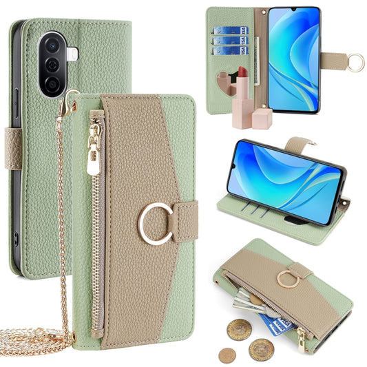 For Huawei nova Y70 Plus / Y70 4G Crossbody Litchi Texture Leather Phone Case(Green) - Huawei Cases by PMC Jewellery | Online Shopping South Africa | PMC Jewellery | Buy Now Pay Later Mobicred