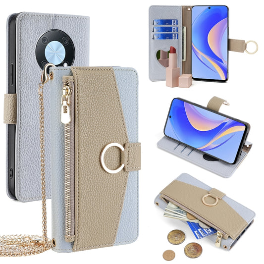 For Huawei nova Y90 4G Crossbody Litchi Texture Leather Phone Case(Blue) - Huawei Cases by PMC Jewellery | Online Shopping South Africa | PMC Jewellery | Buy Now Pay Later Mobicred