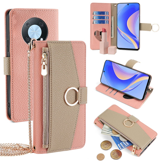 For Huawei nova Y90 4G Crossbody Litchi Texture Leather Phone Case(Pink) - Huawei Cases by PMC Jewellery | Online Shopping South Africa | PMC Jewellery | Buy Now Pay Later Mobicred