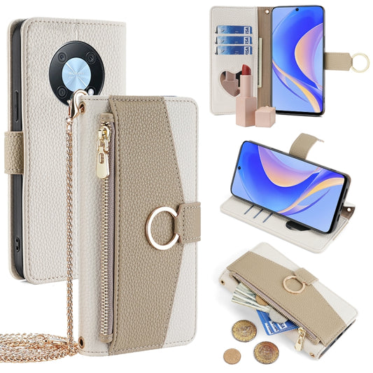 For Huawei nova Y90 4G Crossbody Litchi Texture Leather Phone Case(White) - Huawei Cases by PMC Jewellery | Online Shopping South Africa | PMC Jewellery | Buy Now Pay Later Mobicred