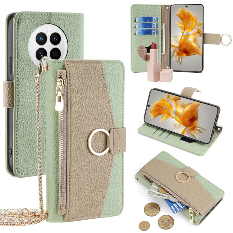 For Huawei Mate 50 Crossbody Litchi Texture Leather Phone Case(Green) - Huawei Cases by PMC TechLife | Online Shopping South Africa | PMC TechLife | Buy Now Pay Later Mobicred