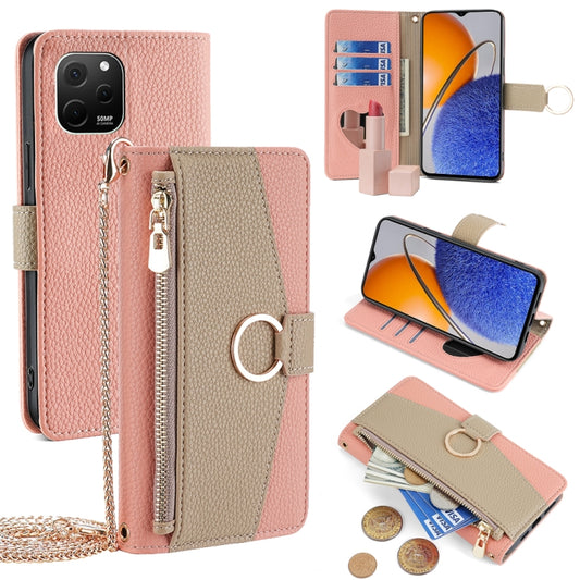 For Huawei nova Y61 Crossbody Litchi Texture Leather Phone Case(Pink) - Huawei Cases by PMC Jewellery | Online Shopping South Africa | PMC Jewellery | Buy Now Pay Later Mobicred