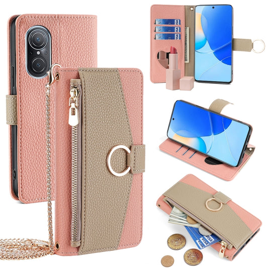 For Huawei nova 9 SE 4G Crossbody Litchi Texture Leather Phone Case(Pink) - Huawei Cases by PMC Jewellery | Online Shopping South Africa | PMC Jewellery | Buy Now Pay Later Mobicred