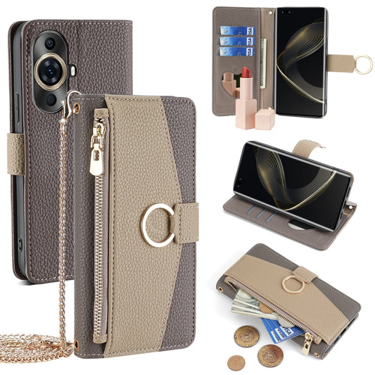 For Huawei nova 11 Pro 4G/nova 11 Ultra 4G Crossbody Litchi Texture Leather Phone Case(Grey) - Huawei Cases by PMC Jewellery | Online Shopping South Africa | PMC Jewellery | Buy Now Pay Later Mobicred