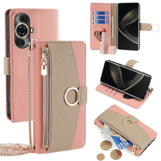 For Huawei nova 11 Pro 4G/nova 11 Ultra 4G Crossbody Litchi Texture Leather Phone Case(Pink) - Huawei Cases by PMC Jewellery | Online Shopping South Africa | PMC Jewellery | Buy Now Pay Later Mobicred