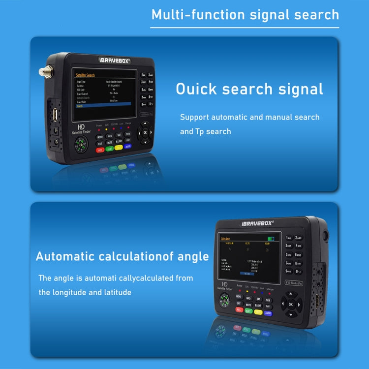 iBRAVEBOX V10 Finder Max 4.3 inch Display Digital Satellite Meter Signal Finder, Support DVB-S/S2/S2X, Plug Type:UK Plug(Black) - Satellite Finder by PMC Jewellery | Online Shopping South Africa | PMC Jewellery | Buy Now Pay Later Mobicred