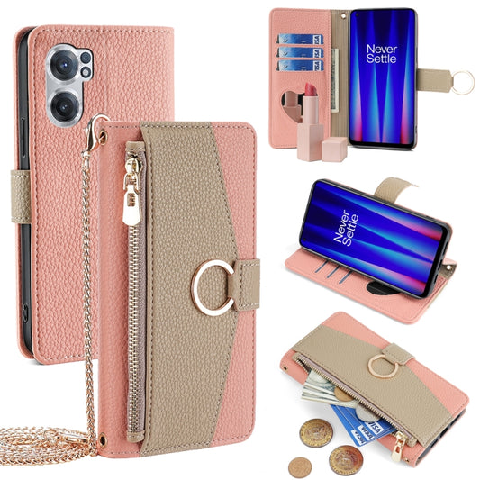 For OnePlus Nord CE 2 5G Crossbody Litchi Texture Leather Phone Case(Pink) - OnePlus Cases by PMC Jewellery | Online Shopping South Africa | PMC Jewellery | Buy Now Pay Later Mobicred