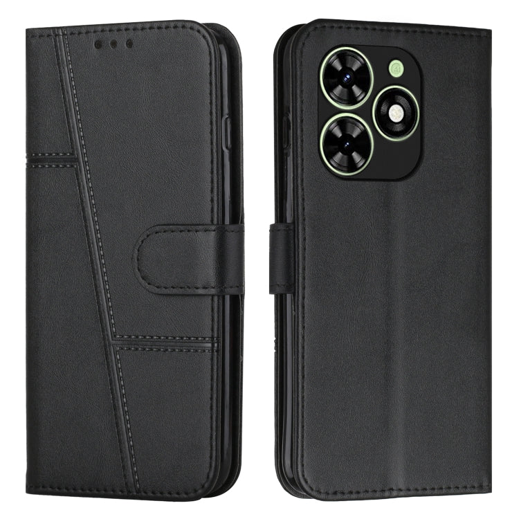 For Tecno Spark Go 2024 / POP 8 Stitching Calf Texture Buckle Leather Phone Case(Black) - Tecno Cases by PMC Jewellery | Online Shopping South Africa | PMC Jewellery | Buy Now Pay Later Mobicred