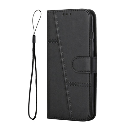 For Tecno Spark Go 2024 / POP 8 Stitching Calf Texture Buckle Leather Phone Case(Black) - Tecno Cases by PMC Jewellery | Online Shopping South Africa | PMC Jewellery | Buy Now Pay Later Mobicred