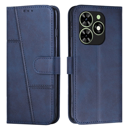 For Tecno Spark Go 2024 / POP 8 Stitching Calf Texture Buckle Leather Phone Case(Blue) - Tecno Cases by PMC Jewellery | Online Shopping South Africa | PMC Jewellery | Buy Now Pay Later Mobicred