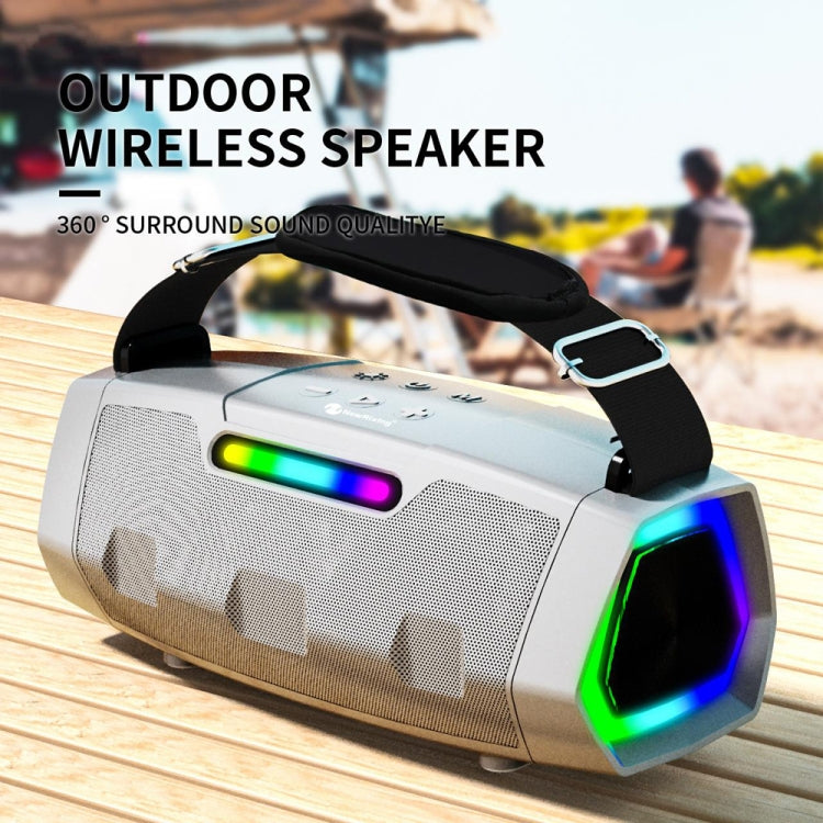 NewRixing NR2033 Portable TWS Wireless Bluetooth Speaker(Silver) - free shipping - PMC Jewellery - Order now!