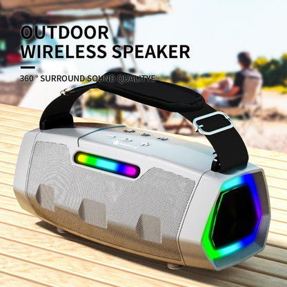 NewRixing NR2033 Portable TWS Wireless Bluetooth Speaker(Silver) - Desktop Speaker by NewRixing | Online Shopping South Africa | PMC Jewellery | Buy Now Pay Later Mobicred