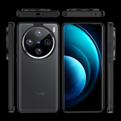 For vivo X100 Pro Armor Clear TPU Hybrid PC Phone Case(Matte Black) - X100 Pro Cases by PMC Jewellery | Online Shopping South Africa | PMC Jewellery | Buy Now Pay Later Mobicred