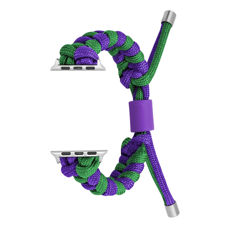 For Apple Watch Ultra 2 49mm Paracord Fishtail Braided Silicone Bead Watch Band(Dark Purple Green) - Watch Bands by PMC Jewellery | Online Shopping South Africa | PMC Jewellery | Buy Now Pay Later Mobicred