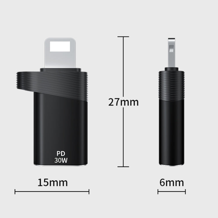 ADS-616A PD 30W 8 Pin Male to USB-C/Type-C Female Adapter(Grey) - free shipping - PMC TechLife - Order now!