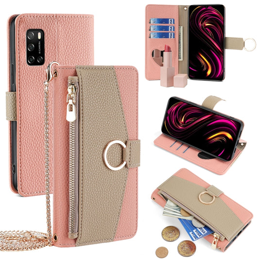 For Rakuten Big S Crossbody Litchi Texture Leather Phone Case(Pink) - More Brand by PMC Jewellery | Online Shopping South Africa | PMC Jewellery | Buy Now Pay Later Mobicred