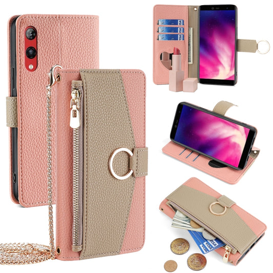 For Rakuten Hand 4G Crossbody Litchi Texture Leather Phone Case(Pink) - More Brand by PMC Jewellery | Online Shopping South Africa | PMC Jewellery | Buy Now Pay Later Mobicred