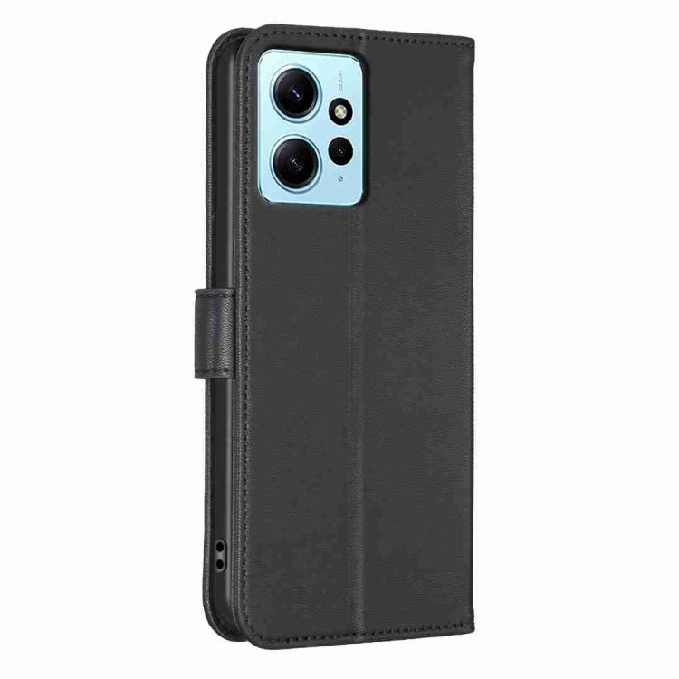 For Xiaomi Redmi Note 12 4G Global Four-leaf Embossed Leather Phone Case(Black) - Xiaomi Cases by PMC Jewellery | Online Shopping South Africa | PMC Jewellery | Buy Now Pay Later Mobicred