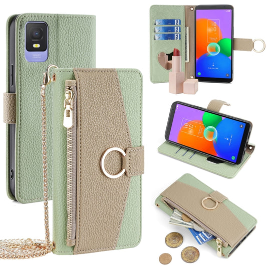 For TCL 403 Crossbody Litchi Texture Leather Phone Case(Green) - More Brand by PMC Jewellery | Online Shopping South Africa | PMC Jewellery | Buy Now Pay Later Mobicred