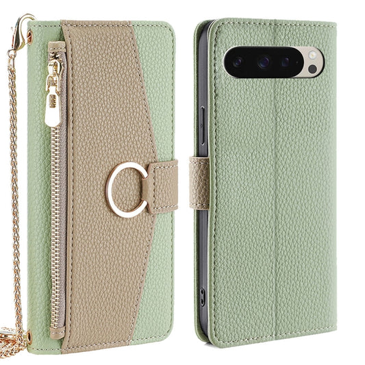 For Google Pixel 9 Crossbody Litchi Texture Leather Phone Case(Green) - Google Cases by PMC Jewellery | Online Shopping South Africa | PMC Jewellery | Buy Now Pay Later Mobicred