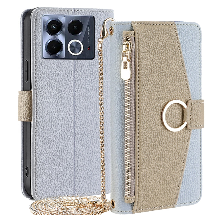For Infinix Note 40 5G Crossbody Litchi Texture Leather Phone Case(Blue) - Infinix Cases by PMC TechLife | Online Shopping South Africa | PMC TechLife | Buy Now Pay Later Mobicred