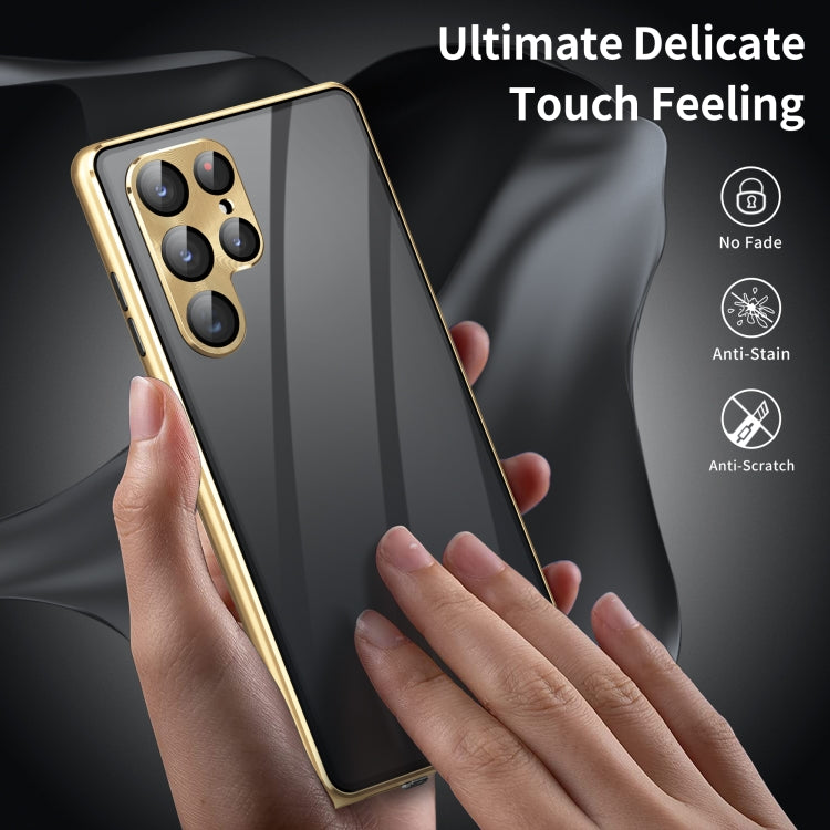 For Samsung Galaxy S24+ 5G Privacy Full Cover Magnetic Metal Tempered Glass Phone Case(Black) - Galaxy S24+ 5G Cases by PMC Jewellery | Online Shopping South Africa | PMC Jewellery | Buy Now Pay Later Mobicred