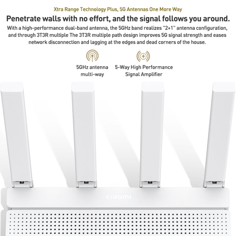 Original Xiaomi AX3000T 2.4GHz/5GHz Dual-band 1.3GHz CPU Router Supports NFC Connection, US Plug(White) - Wireless Routers by Xiaomi | Online Shopping South Africa | PMC Jewellery | Buy Now Pay Later Mobicred