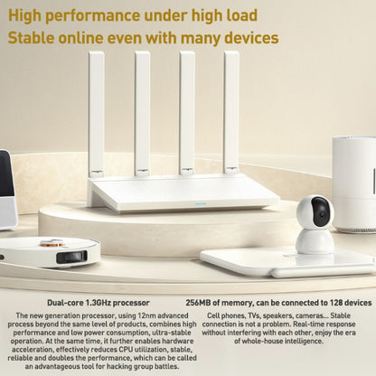 Original Xiaomi AX3000T 2.4GHz/5GHz Dual-band 1.3GHz CPU Router Supports NFC Connection, US Plug(White) - Wireless Routers by Xiaomi | Online Shopping South Africa | PMC Jewellery | Buy Now Pay Later Mobicred