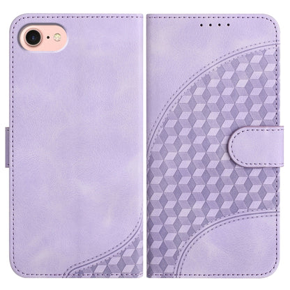 For iPhone SE 2024 YX0060 Elephant Head Embossed Phone Leather Case with Lanyard(Light Purple) - More iPhone Cases by PMC Jewellery | Online Shopping South Africa | PMC Jewellery | Buy Now Pay Later Mobicred