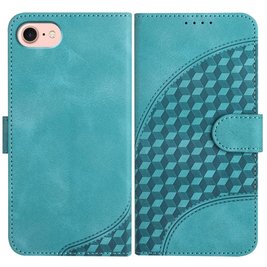 For iPhone SE 2024 YX0060 Elephant Head Embossed Phone Leather Case with Lanyard(Light Blue) - More iPhone Cases by PMC Jewellery | Online Shopping South Africa | PMC Jewellery | Buy Now Pay Later Mobicred