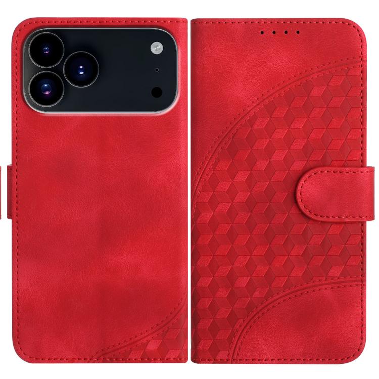 For iPhone 17 Pro Max YX0060 Elephant Head Embossed Phone Leather Case with Lanyard(Red) - free shipping - PMc TechLife - Order now!