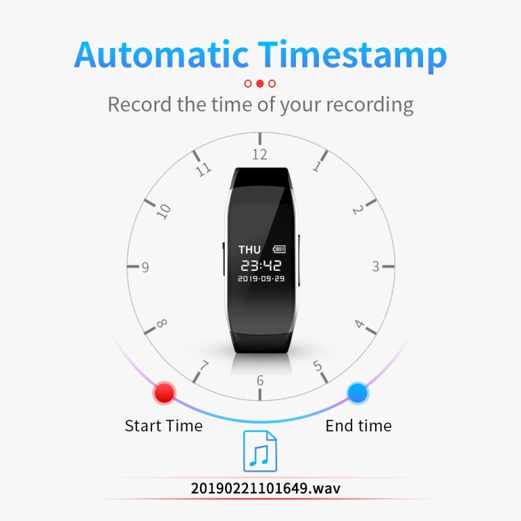JNN D5 HD Noise Reduction Smart Recording Electronic Bracelet, Capacity:16GB - Recording Pen by JNN | Online Shopping South Africa | PMC Jewellery | Buy Now Pay Later Mobicred