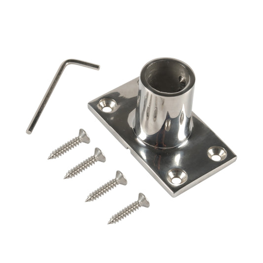 A8767 Ship / Yacht 316 Stainless Steel 90 Degree Square Tube Holder with Screws + Wrench(Silver) - Marine Accessories & Parts by PMC Jewellery | Online Shopping South Africa | PMC Jewellery