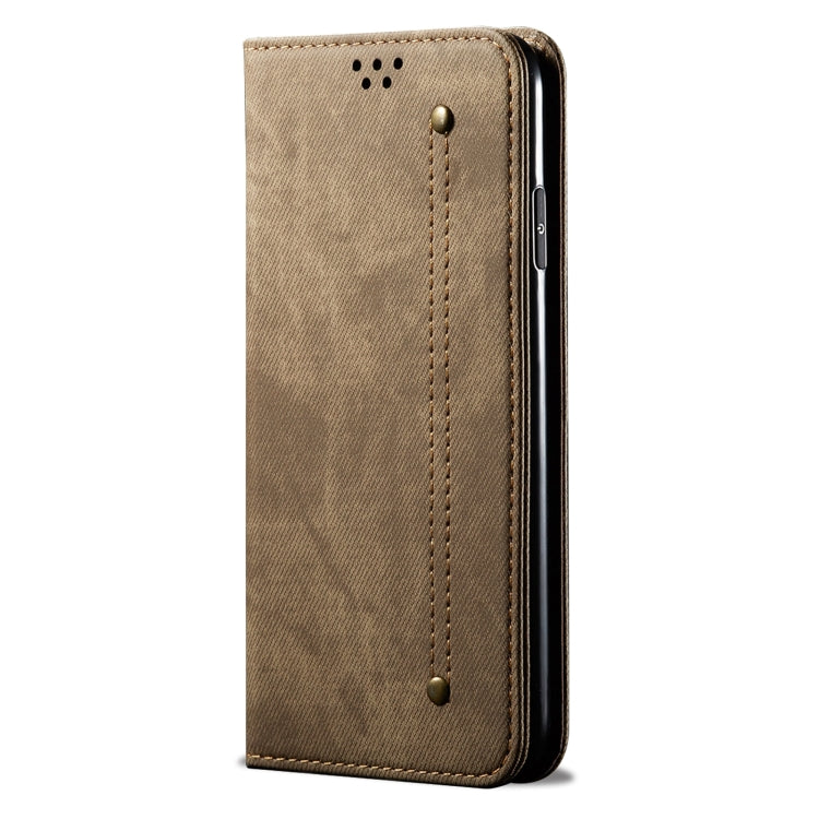 For Motorola Moto G04 / G24 Denim Texture Flip Leather Phone Case(Khaki) - free shipping - PMC TechLife - Order now!