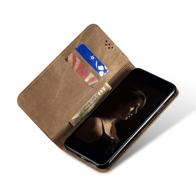 For Motorola Moto G75 5G Denim Texture Flip Leather Phone Case(Khaki) - free shipping - PMC TechLife - Order now!