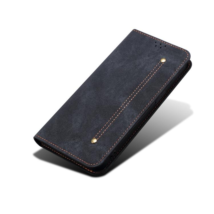 For Motorola Edge 60 Pro Denim Texture Flip Leather Phone Case(Black) - free shipping - PMC TechLife - Order now!