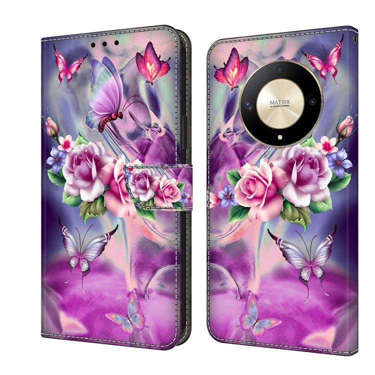 For Honor Magic6 Lite Crystal 3D Shockproof Protective Leather Phone Case(Butterfly) - Honor Cases by PMC Jewellery | Online Shopping South Africa | PMC Jewellery | Buy Now Pay Later Mobicred