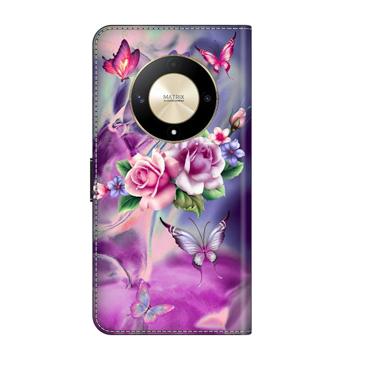 For Honor Magic6 Lite Crystal 3D Shockproof Protective Leather Phone Case(Butterfly) - Honor Cases by PMC TechLife | Online Shopping South Africa | PMC TechLife | Buy Now Pay Later Mobicred