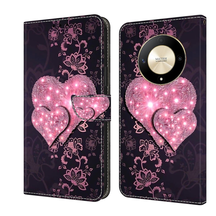 For Honor Magic6 Lite Crystal 3D Shockproof Protective Leather Phone Case(Lace Love) - Honor Cases by PMC TechLife | Online Shopping South Africa | PMC TechLife | Buy Now Pay Later Mobicred