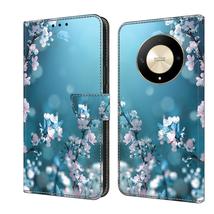 For Honor Magic6 Lite Crystal 3D Shockproof Protective Leather Phone Case(Plum Flower) - Honor Cases by PMC TechLife | Online Shopping South Africa | PMC TechLife | Buy Now Pay Later Mobicred