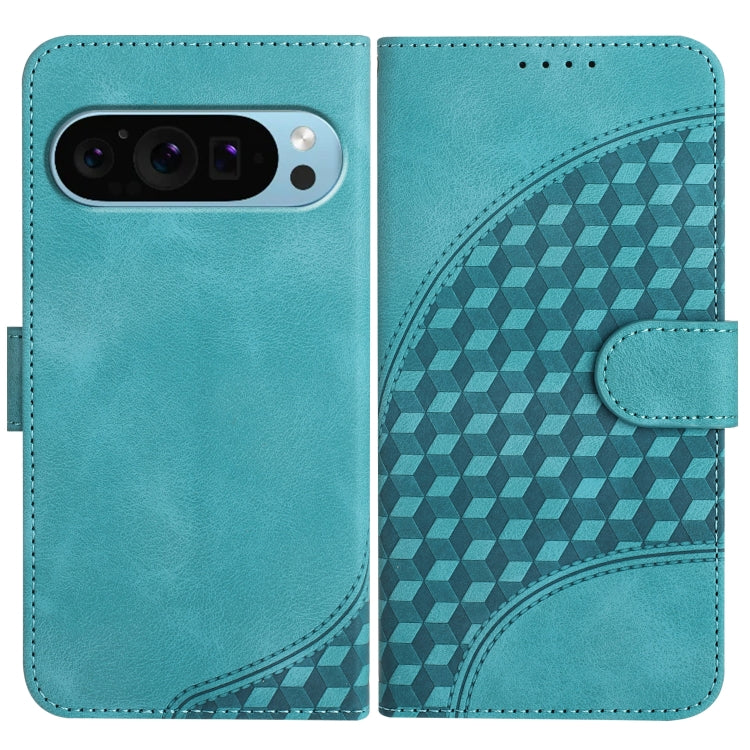 For Google Pixel 9 Pro YX0060 Elephant Head Embossed Phone Leather Case with Lanyard(Light Blue) - Google Cases by PMC Jewellery | Online Shopping South Africa | PMC Jewellery | Buy Now Pay Later Mobicred