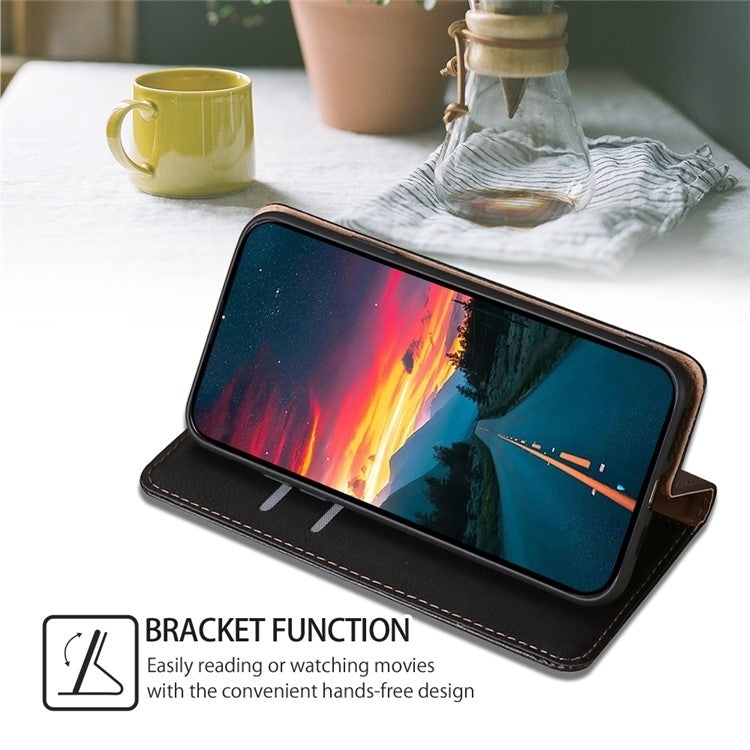 For Motorola Edge 5G 2024 Gloss Oil Solid Color Magnetic Leather Phone Case(Black) - Motorola Cases by PMC Jewellery | Online Shopping South Africa | PMC Jewellery | Buy Now Pay Later Mobicred