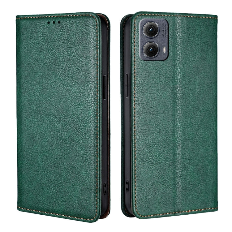 For Motorola Edge 5G 2024 Gloss Oil Solid Color Magnetic Leather Phone Case(Green) - Motorola Cases by PMC Jewellery | Online Shopping South Africa | PMC Jewellery | Buy Now Pay Later Mobicred