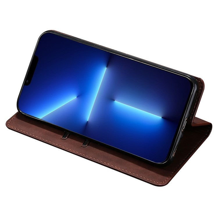 For Realme 12 5G Skin Feel Magnetic Leather Phone Case(Dark Brown) - Realme Cases by PMC Jewellery | Online Shopping South Africa | PMC Jewellery | Buy Now Pay Later Mobicred